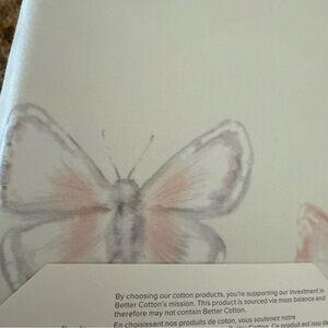 Pottery Barn Kids Soft Pink and White Butterfly Print Pillowcase